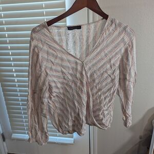 Striped V-Neck Blouse
